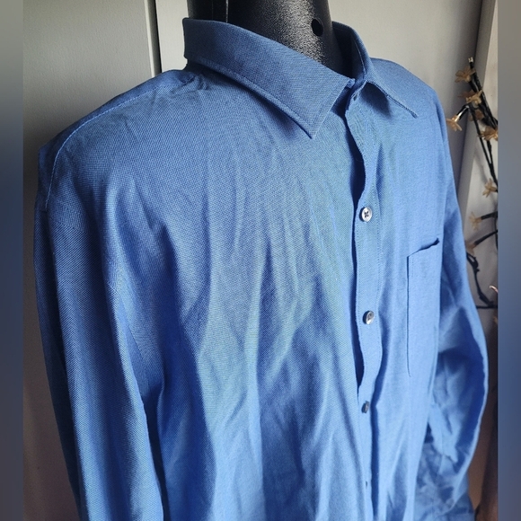 Van Heusen blue dress shirt Sz.L 16-16.5 - Picture 3 of 5
